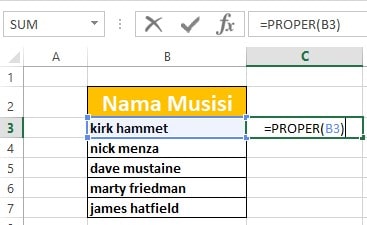 Cara menggunakan PROPER di Excel