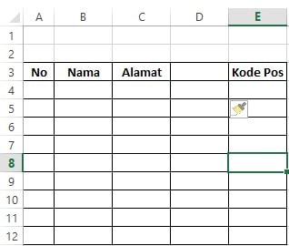 Cara menambahkan kolom pada Excel dengan keyboard