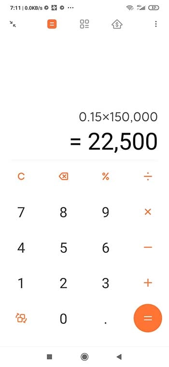 cara menghitung persen di kalkulator hp