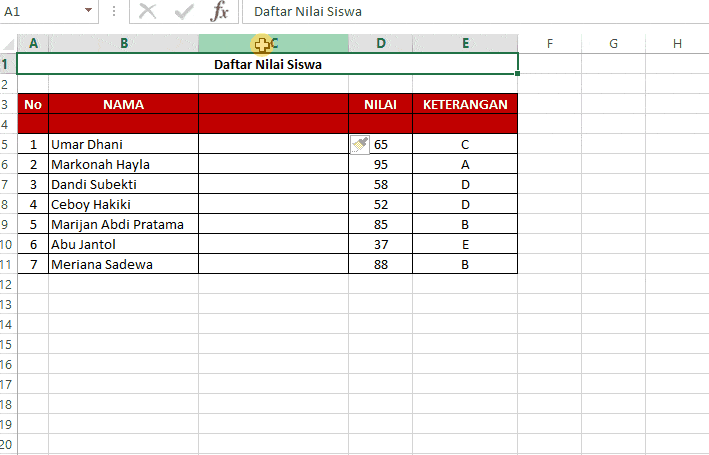 Cara menghapus kolom dan baris di Excel
