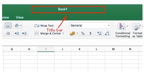 fungsi title bar pada Microsoft Excel
