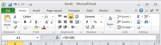 Fungsi Menu bar pada Microsoft Excel 2010