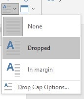 langkah-langkah membuat drop cap