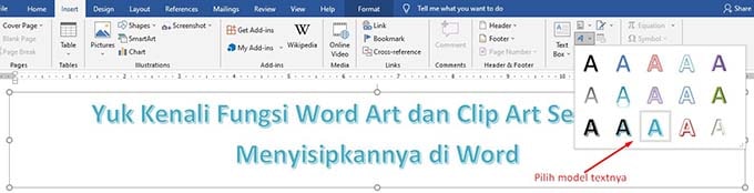fungsi word art pada microsoft word 2016